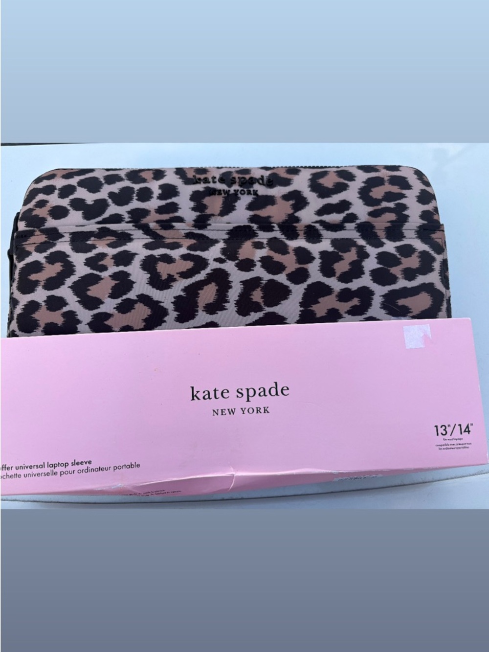 New Kate Spade Print Laptop Sleeve - Brown & Black